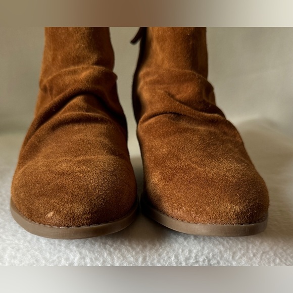 Franco Sarto Size 9M Suede Tan Cognac Wedge booties. - Picture 3 of 16